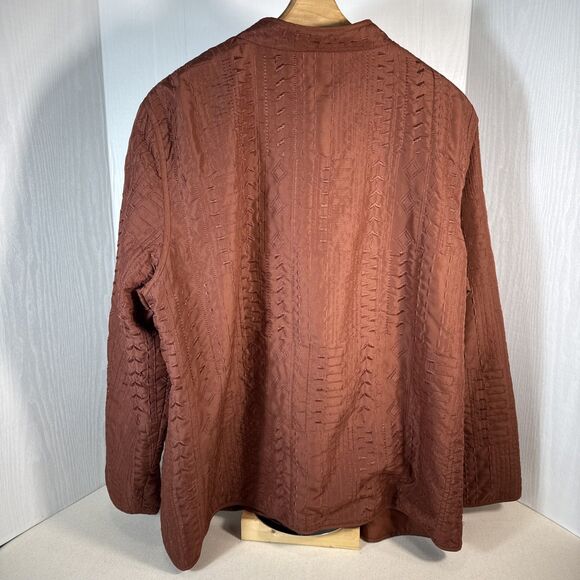 Burnt Orange Embroidered Lined Open Front Jacket Size 18W by Alfred Dunner - Picture 2 of 12